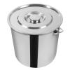 Bucket with Lid, Stainless Steel Container with Lid, Round Kitchen Bucket with Handle for Food, Chemistry, Washing Powder, Adhesives, Suitable (20 Litres)