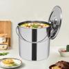 Bucket with Lid, Stainless Steel Container with Lid, Round Kitchen Bucket with Handle for Food, Chemistry, Washing Powder, Adhesives, Suitable (20 Litres) view 3
