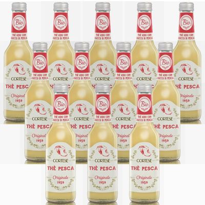 Short Peach Tea Soft Drink 12 Bottles 27.5 cl