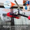 3.6-6 M Window Cleaning Pole,Water Fed Telescopic Brush,Window Cleaner Kit,Extendable Solar Panel Washing Equipment Cleaning Conservatory Roof Extendable Cleaner (35cm Brush,4.6M) view 3