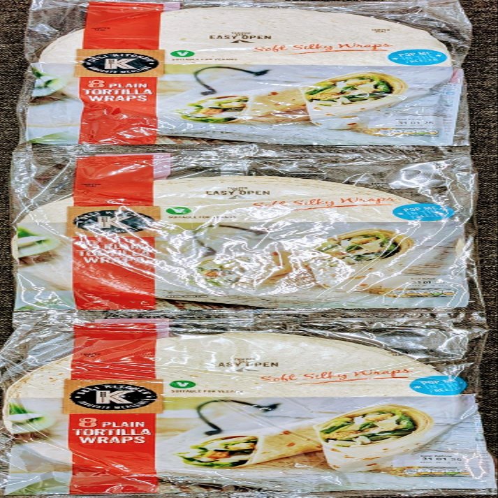 24pcs Vegan Tortilla Wraps Soft and Silky made with extra virgin olive oil mexican meals or for Sandwiches and Kebab Rolls, Large Size of (3x8) 24pcs for family parties or at work