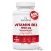 Bandini Vitamin B12 450 Tablets (+1 Year Supply) 1000mcg Vegan Methylcobalamin 1 Easy-to-Swallow Tablet per Day VIT B 12 for the Immune System, Energy Metabolism, Physical & Mental Fatigue view 1