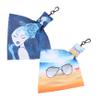 2PCS Portable Eyeglass Cleaning Cloths with Keychain Microfiber Lens Wipes for Glasses Sunglasses and Computer Screens for Travel and Everyday Use view 1