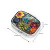 2-Compartment Mini Pill Case, Embroidered Flowers Retro Pocket-Sized Medicine Organizer for Travel view 3