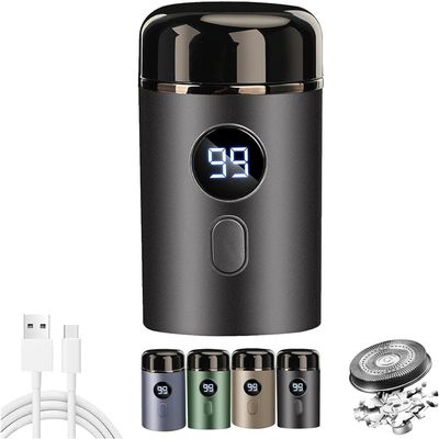 2025 New Mini Portable Electric Shaver, Upgrade Mini Shaver Pocket Size Washable Electric Razor for Men, Ipx-7 Waterproof, USB Rechargeable (Black)