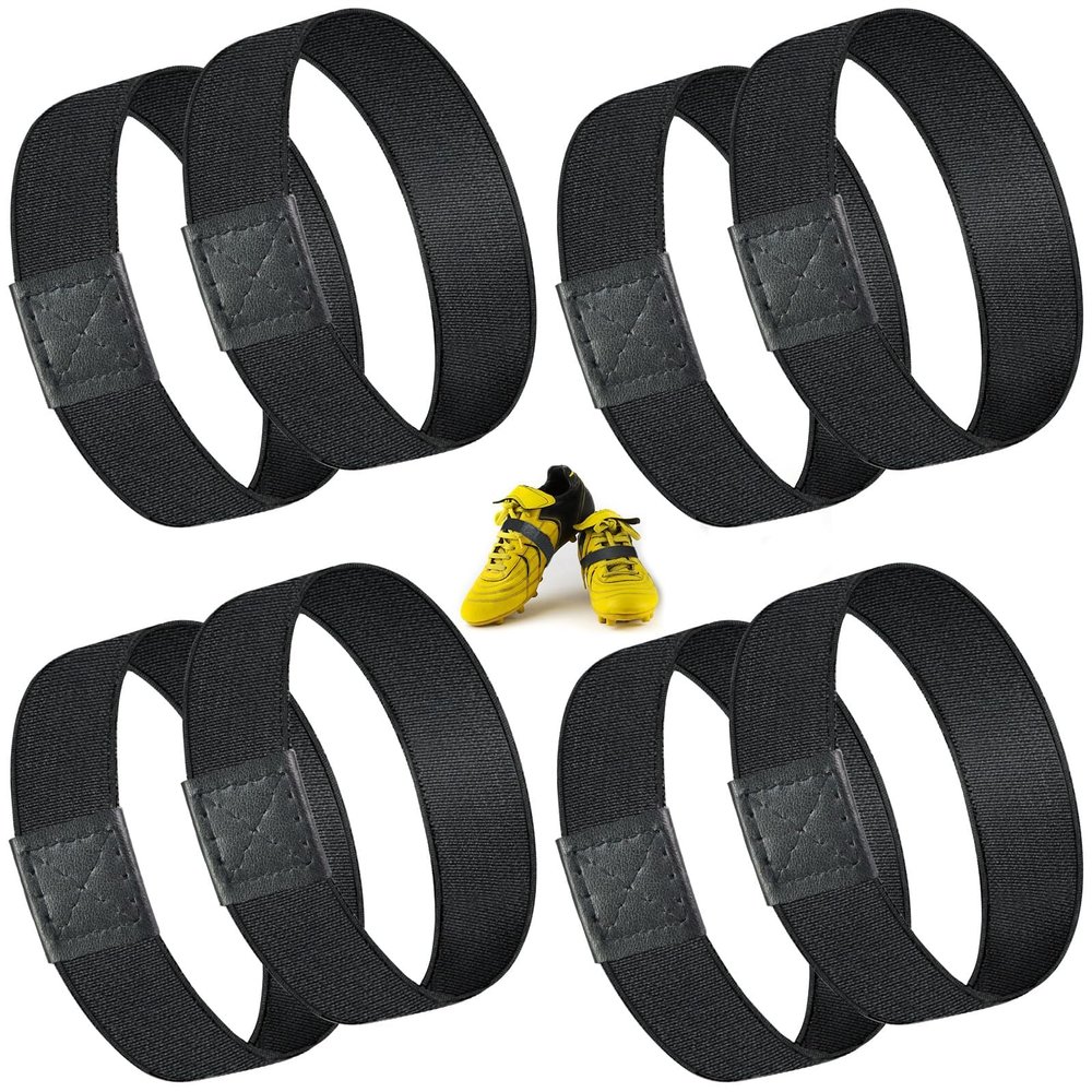 CONJURAIDE Pack of 8 Shoelaces Fixing Strap, Shoelaces Fixing Tape Football Children's Shoelaces Holder Football Shoe Laces Holder Anti Loose Fixing Strap for Football Boots High Heel
