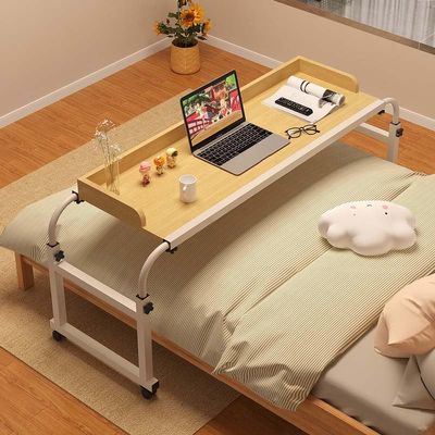 Bed Desk Over Table Over Bed Desk 140x40cm, Overbed Table, Mobile Overbed Desk, Desk with 4 Wheels Computer Desk Height Adjustable 65-95cm Table for Home and Hospital