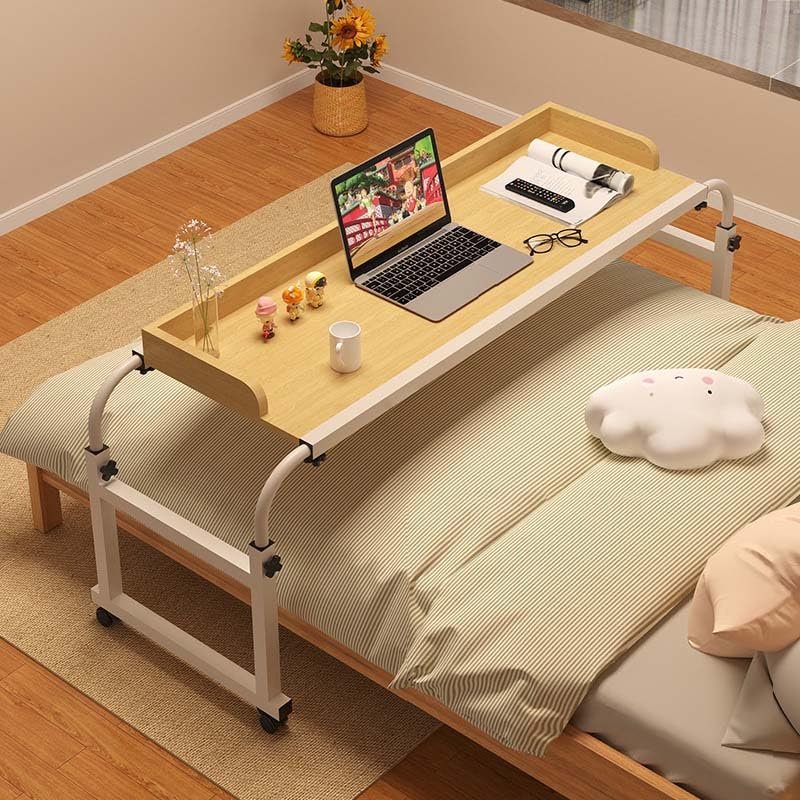 Bed Desk Over Table Over Bed Desk 140x40cm, Overbed Table, Mobile Overbed Desk, Desk with 4 Wheels Computer Desk Height Adjustable 65-95cm Table for Home and Hospital