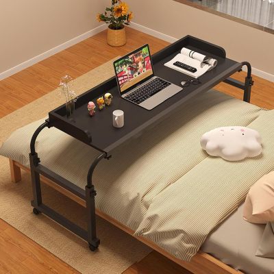Bed Desk Over Table Height Adjustable Overbed Table with Wheels for Mobility Rolling Desk with Stretchable Lazy Multi Functional Design for Living Room Bedroom and Office Black