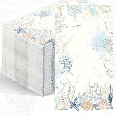 Yeaqee Napkins Paper Guest Towels 2 Ply Decorative Napkins Disposable Bathroom Napkins Disposable Hand Towel for Kitchen Harvest Party Dinner(Striped)