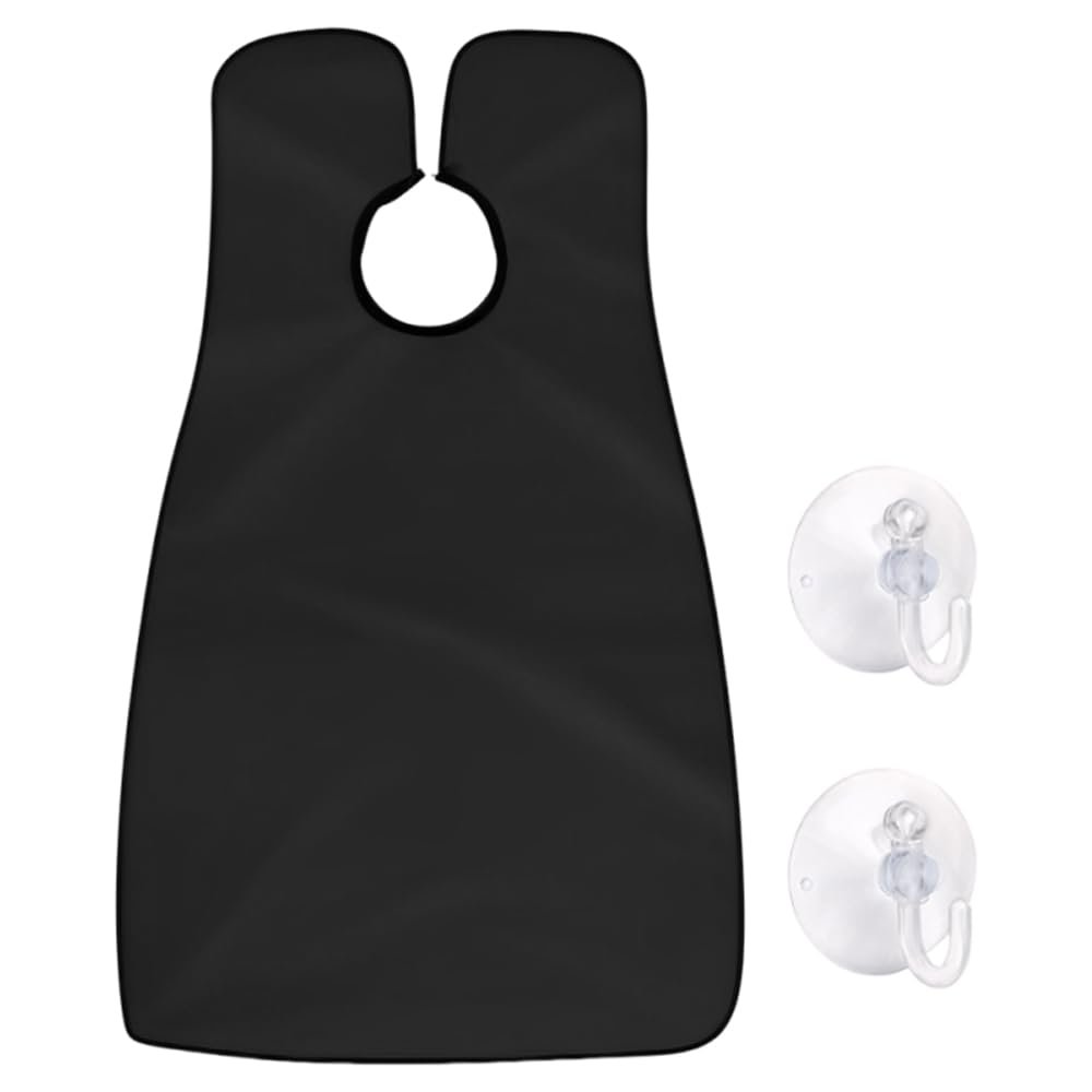 CENSIVI Beard Bib Beard Catcher - Beard Shaving Apron Hair Clippings Catcher & Grooming Cape Apron, Non-Stick & Grooming Cloth, Perfect Gifts for Men or Valentines Gifts, Black