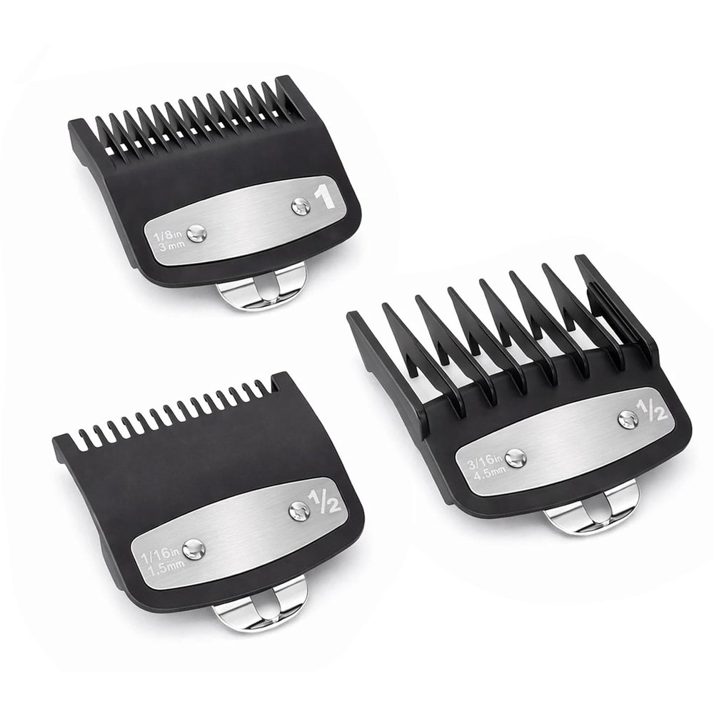 3 Pcs Hair Clipper Guards, Precision Attachment Comb -1.5mm, 3mm, 4.5mm, Hairdressing Accessories, Positioning Comb Suitable for Most Hair Clippers
