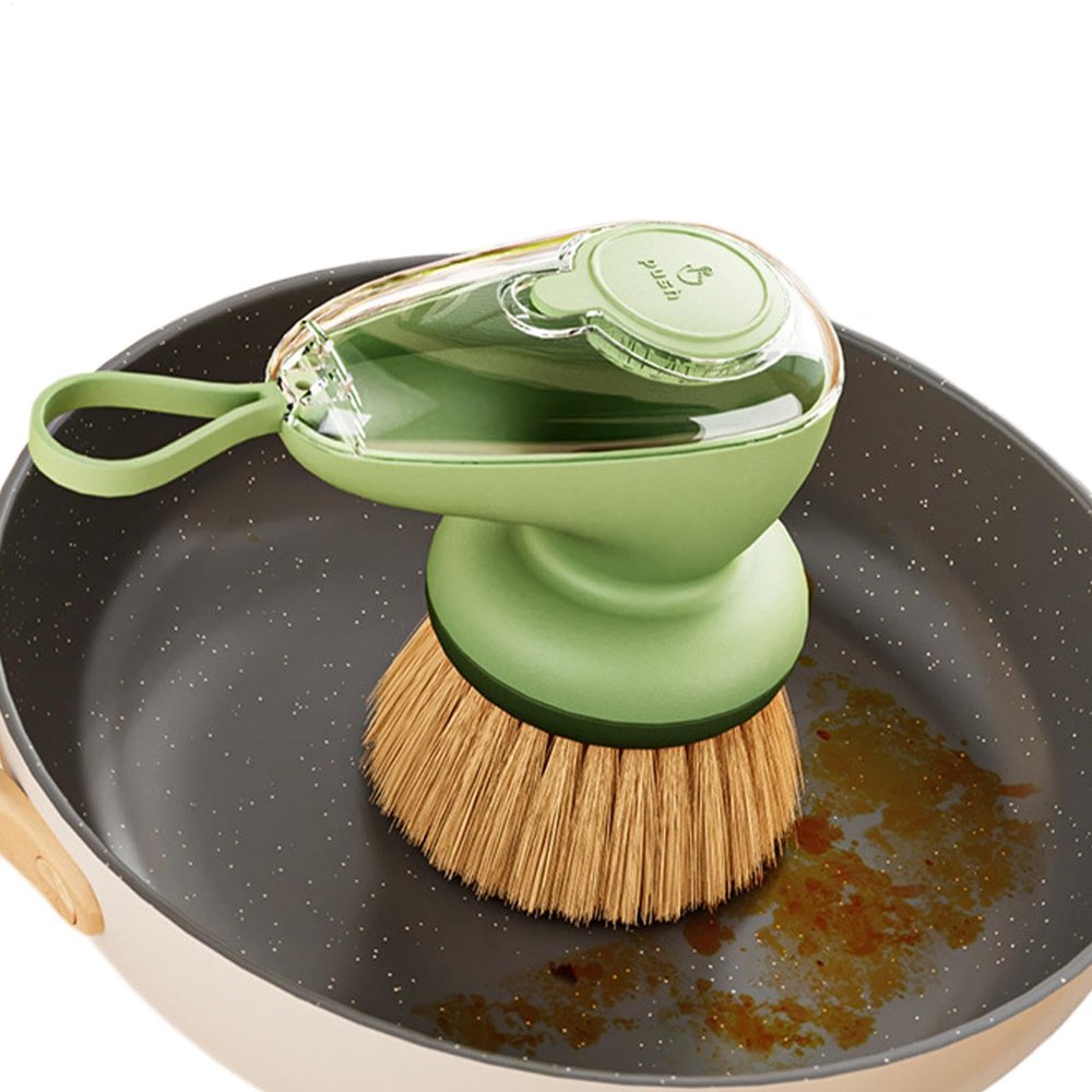 Dish Brush with Soap Dispenser, Kitchen Soap Dispenser Brush, Sink Scrubber with Dispenser, Palm Dish Brush, Soap Dispensing Scrub Brush, Kitchen Cleaning Brush, Dishwashing Soap Brush, Refillable Soa