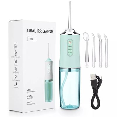 4 in 1 Portable Oral Irrigator, 1 Box Rechargeable Electric Water Flosser & Accessories for Men & Women, Household Daily Oral Care Tool for Home & Travel, Cordless Deep Cleansing Gift (Green)