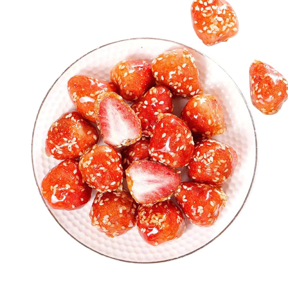 Freeze-dried Strawberries, Whole Strawberry Crisps, Fruit Freeze-dried, Freeze-dried Rock Sugar Strawberries 100g Individually Packaged, Internet Celebrity Snacks