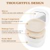 Denture Bath Case with Mirror, False Teeth Container Cups Holder for Storage Soaking Travel Cleaning, Mouth Guard Retainer Case Kit with Strainer Basket, Removal Tool and Cleaning Brush (White) view 2