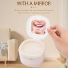 Denture Bath Case with Mirror, False Teeth Container Cups Holder for Storage Soaking Travel Cleaning, Mouth Guard Retainer Case Kit with Strainer Basket, Removal Tool and Cleaning Brush (White) view 4