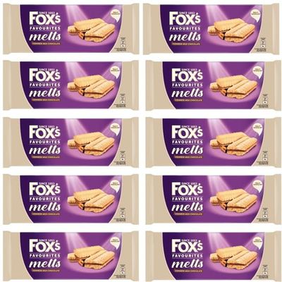 Fox Favourites Melts Viennese Milk Chocolate 120g | Viennese Biscuits Sandwiched with Milk Chocolate | Ideal for afternoon treats | Available for Hampers Gifts for all Occasions. (Pack of 10)