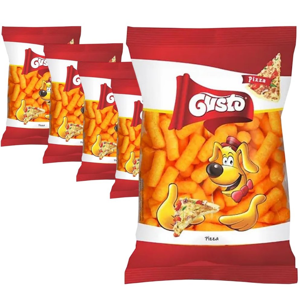 Gusto Pufuleti Pizza Corn Chips 80 Gram x 5 Packs