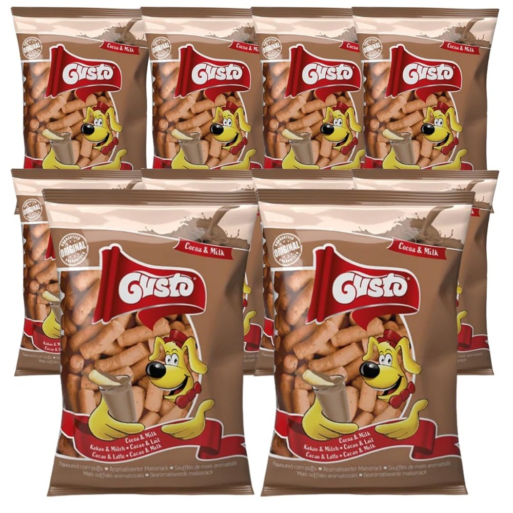 Gusto Pufuleti Cacao Milk Corn Chips 80 Gram x10 Packs