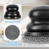 Onewly Cast Iron Scrubber (1Pack Black Coarse Mesh + 1Pack Black Fine Mesh) and and Scraper, Chain Mail Scrubber for Cleaning Stock Pots, Pans, Griddles, Grills, Cast Iron Skillets, Dish Scouring Pads view 2