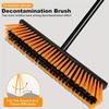 18" Push Broom Outdoor Heavy Duty, Snow Broom with Long Handle, Shop Broom Garage Push Broom for Garden, Patio, Garage, Bathroom, Kitchen, Tub, Carpet, Tile, Deck, Concrete, Industrial (Orange) view 3