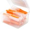 40 Pcs Interdental Brush Push-Pull Teeth Brushes I Shaped Indoor Outdoor Oral Hygiene Tool Household Travel Orange 0.6 mm view 2