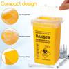 ULTECHNOVO Sharps Container 1L Needle Disposal Bin with Locking Lid, Portable Sharps Box for Waste Blades & Used Needles, Small Yellow Travel Disposal Bin for Home, Tattoo & Professional Use view 3