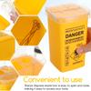 ULTECHNOVO Sharps Container 1L Needle Disposal Bin with Locking Lid, Portable Sharps Box for Waste Blades & Used Needles, Small Yellow Travel Disposal Bin for Home, Tattoo & Professional Use view 4