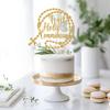 First Holy Communion Cake Topper, Christian Baptism, God Bless Cake Decor, Wedding Baptism Christening Baby Shower Birthday Party Decorations Gold Glitter view 2
