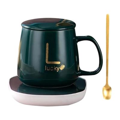 Swiixxer Heating-Cup of Electric Coffee Via USB, Gift Box Heating Plate and Coffee Cup, Cup of Hot Tea Coffee