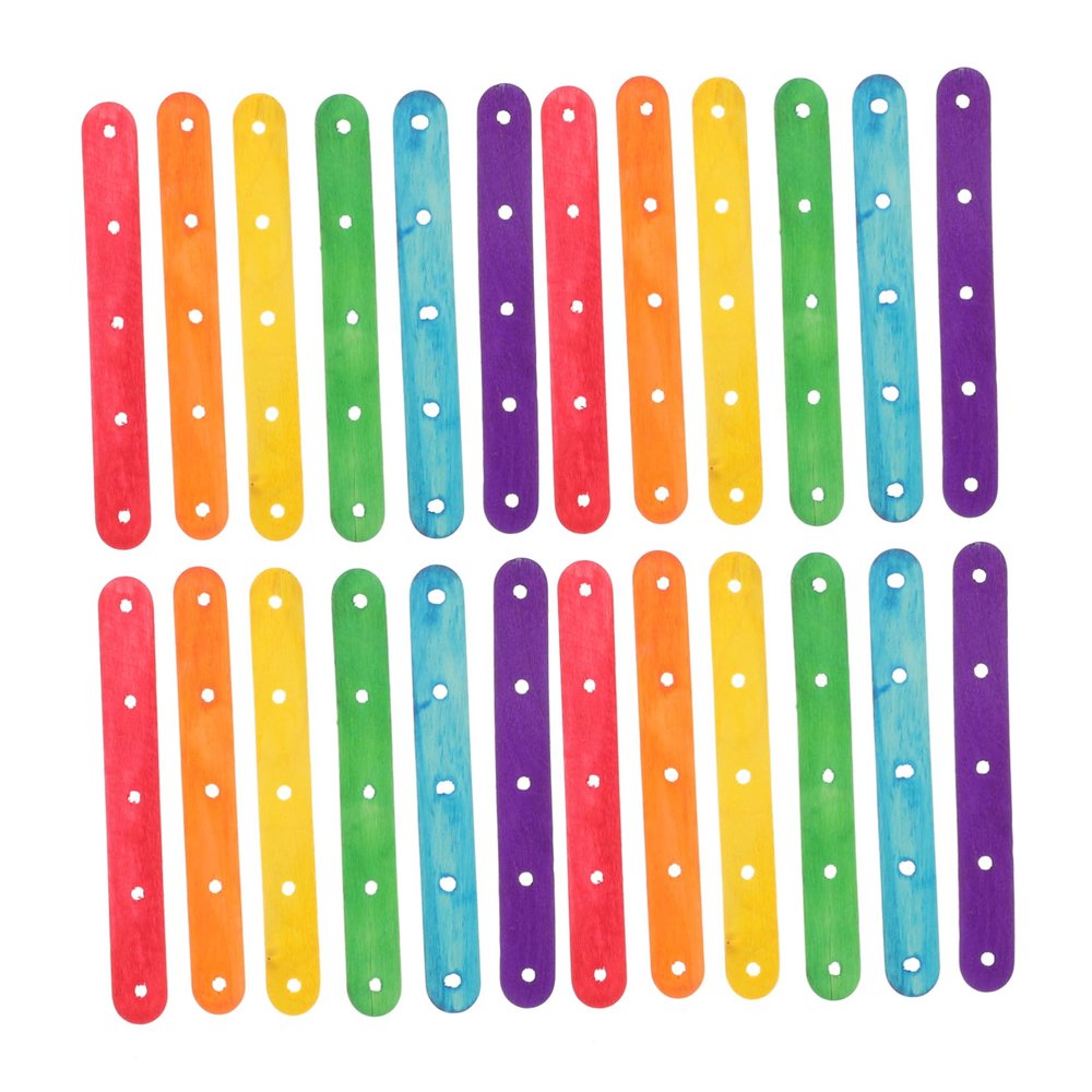 KONTONTY DIY Stick Ice Cream Wood Sticks 100pcs Colorful Smooth Surface for Candy Making Sweet Treat Crafting