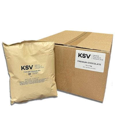 KSV Premium Hot Chocolate Powder for Vending Machines, 10 x 1kg Packs, Workplace Drink Mix