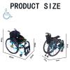 PNAJFUEL Adult Manual Wheelchair Ultra-Light Aluminum Alloy Wheelchair All-Terrain Sports Wheelchair/Black_36Cm/Add Armrests view 3