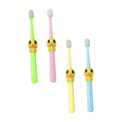 HOMOCONO 4pcs Kids Oral Care Toothbrush Set with Cartoon Bristle Design, Comfortable Pp Material and Adorable Shape, for Encouraging Healthy Teeth Cleaning Habits for Boys and Girls