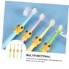 HOMOCONO 4pcs Kids Oral Care Toothbrush Set with Cartoon Bristle Design, Comfortable Pp Material and Adorable Shape, for Encouraging Healthy Teeth Cleaning Habits for Boys and Girls view 3