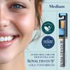 Royal Denta Manual Toothbrush, Medium Hard Firm Bristles for Adults, Dual Length Gold Infused Plaque Removing Tooth Brush, Soft on Gums & Teeth, Made in Korea (Teal) view 2