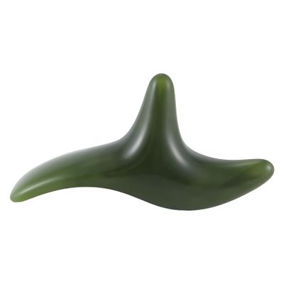 Swiixxer Natural Green Beeswax Jade Face Gua Sha Triple-Cornered Massager Board Rod Body Foot Acupoint Massage Stick Health Tool