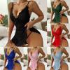 Women's Lingerie Sets Lace Sexy Lingerie for Women Soft Babydoll Lace Cup Nightwear Mesh Chemise Teddy Sleepwear Dress Women Sexy Lingerie Lace Babydoll Mesh Chemise Sleepwear Bridal Nightdress Black view 3
