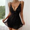 Women's Lingerie Sets Lace Sexy Lingerie for Women Soft Babydoll Lace Cup Nightwear Mesh Chemise Teddy Sleepwear Dress Women Sexy Lingerie Lace Babydoll Mesh Chemise Sleepwear Bridal Nightdress Black view 4