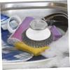 VINTORKY Dish Cleaning Brush with Anti-slip Plastic Handle and Stainless Steel Scrubber for Cleaning Non-stick Pans and Kitchen Surfaces, Sturdy Kitchen Scrubbing Brush for Washing view 2