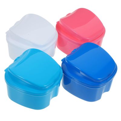 GARVALON 4Pcs Portable Retainer Holder Cases Lightweight ABS and PP Material Suitable for Outdoor Activities and Indoor Use Professional Denture Storage Box