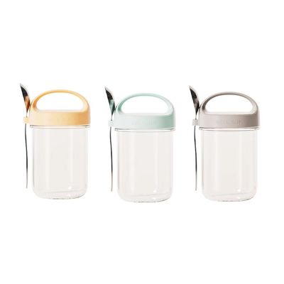 Gvvsjgdbis Portable Breakfast Cup with Spoon - Food Grade Oatmeal Yogurt Salad Cup, Sealable Lid, Easy Clean, Ideal for Milkshakes