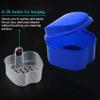 ISKDJBJG 5X Dark Blue Denture Case, Denture Cup with Strainer, Denture Bath Box False Teeth Box with Basket Net Container Holder view 2