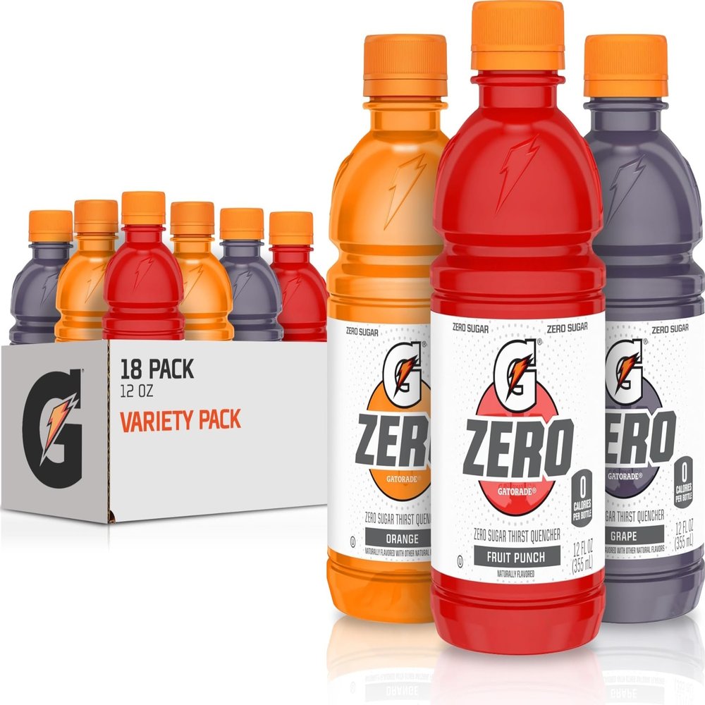 Gatorade G ZERO SPORTS DRINK FRUIT PUNCH ORANGE GRAPES ASSORTMENT PACK 350ML (18 PACK)