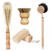 Bamboo Dish Brush Set Scrub Brushes for Cleaning Dishes Natural Dish Brush for Pan Bottle Pots Loofah Kitchen Sponge (5 PCS) view 1