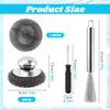 Steel Wool Scrubber Dish Brush with Handle, Deep Cleaning Metal Scrubber Set, Long-Handled Steel Wool Brush, for Cleaning Dishes, Cast Iron, Stock Pots, Pans, Griddles, Grills(Color:Silver) view 2
