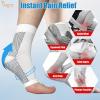 Ankle Compression Socks for Plantar Fasciitis,2 Pairs Neuropathy Breathable Anti-Slip Support Socks for Pain Relief Sports Arthritis Medical Grade Bamboo Sock for Men Women - S/M view 3