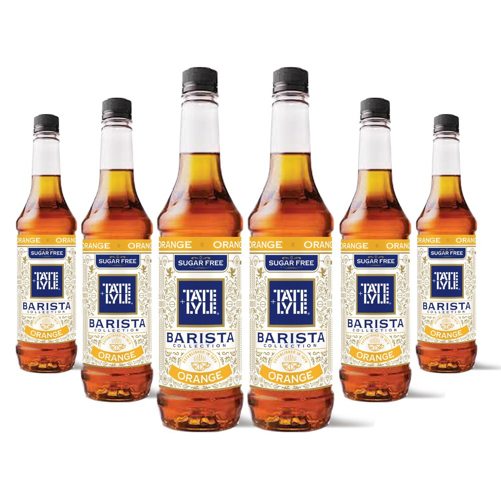 Tate & Lyle - Sugar Free Orange Syrup - Kosher Certified and Allergen Free, Vegan and Vegetarian Friendly - Sugar Free Syrup, Cold Drinks and Hot Drinks - Produced in the UK - 6 x 1L