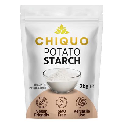Chiquo Potato Starch - 2kg | Vegan Friendly & GMO Free | Premium Quality Thickening Agent for Sauces, Soups, and Baking | Resealable Pack for Freshness